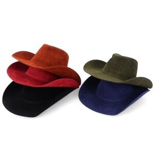 Vegan Suede Western Cowboy Hat